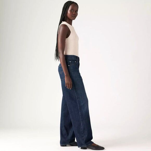 NWT $108 Levi's Premium Baggy Dad Wide Leg Jeans Cotton Linen Women Size 29x32 - Picture 2 of 15